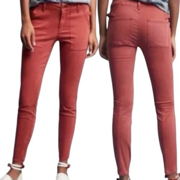 Anthropologie Denim - Anthropologie Maroon Cargo Skinny Jeans